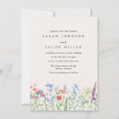 Rustic Wildflower Meadow Wedding Invitation 招待状 (正面)