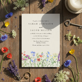 Rustic Wildflower Meadow Wedding Invitation 招待状