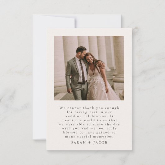 Rustic Wildflower Meadow Wedding Photo サンキューカード (裏面)