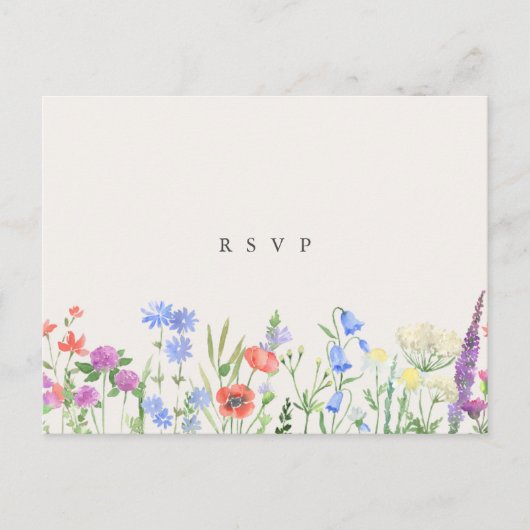 Rustic Wildflower Meadow Wedding RSVP  ポストカード (正面)