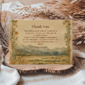 Rustic Wildflower Mountain Birthday サンキューカード