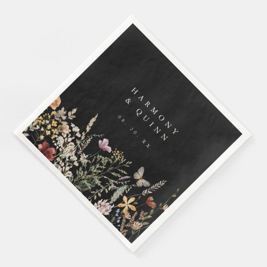 Rustic Wildflower Paper Napkins Wedding Decor (コーナー)