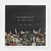 Rustic Wildflower Paper Napkins Wedding Decor (正面)