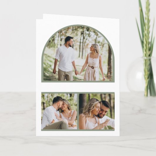 Rustic Wildflower Photo Collage QR Code Wedding 招待状 (裏面)
