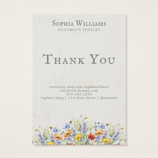 Rustic Wildflower Three Pairs Earring Display Card (裏面)