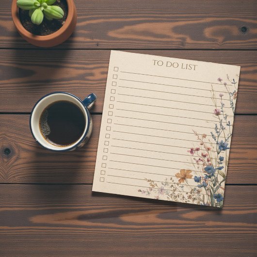 Rustic Wildflower To Do List Teacher Nature Gift ノートパッド