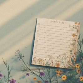 Rustic Wildflower To Do List Teacher Nature Gift ノートパッド