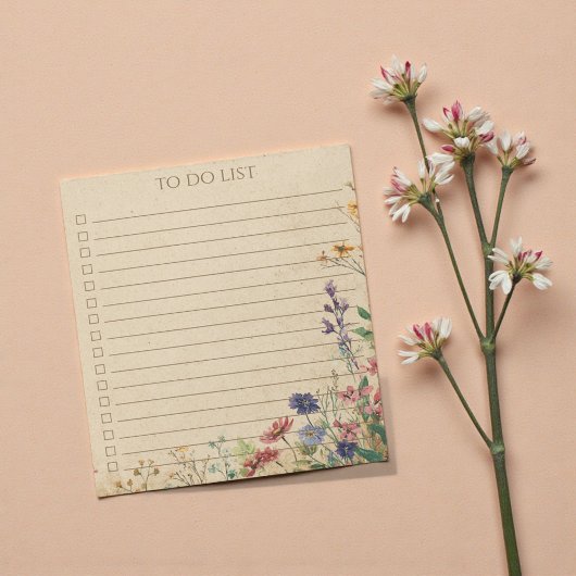 Rustic Wildflower To Do List Teacher Nature Gift ノートパッド