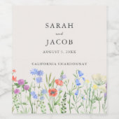 Rustic Wildflower Wedding ワインラベル (シングルラベル)
