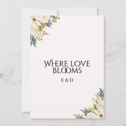 Rustic Wildflower Wedding Invitation 招待状 (正面)