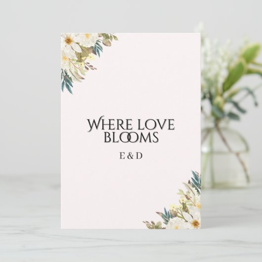 Rustic Wildflower Wedding Invitation 招待状 (スタンド正面)