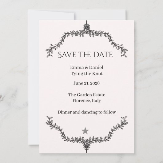 Rustic Wildflower Wedding Invitation 招待状 (裏面)