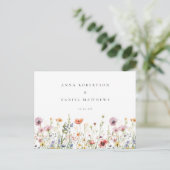 Rustic Wildflower Wedding RSVP ポストカード (スタンド正面)