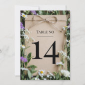 Rustic Wildflower Wedding Table Number 招待状 (正面)