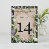 Rustic Wildflower Wedding Table Number 招待状 (スタンド正面)