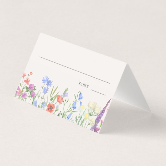 Rustic Wildflower Wedding Table Number Place Card (正面)