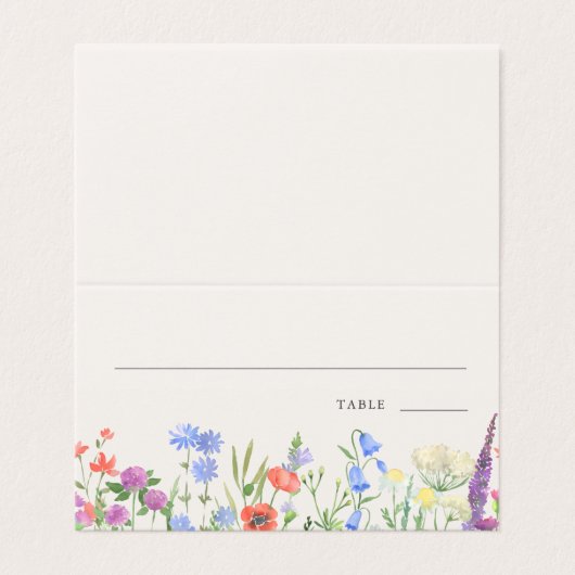 Rustic Wildflower Wedding Table Number Place Card (外部フラット)
