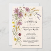 Rustic Wildflower & Wheat Baby Shower Invitation 招待状 (正面)