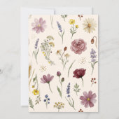 Rustic Wildflower & Wheat Baby Shower Invitation 招待状 (裏面)