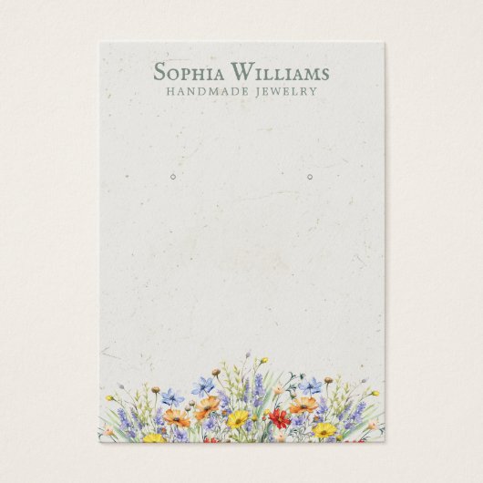 Rustic Wildflowers Boarder Earring Display Card (正面)