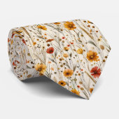 Rustic Wildflowers - Boho Fall Floral Pattern ネクタイ (ロール)
