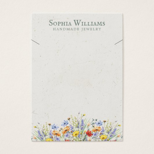 Rustic Wildflowers Border Necklace Display Card (正面)