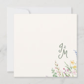 Rustic Wildflowers Floral Wedding Save the Date セーブザデート (裏面)