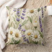 Rustic Wildflowers Pillow & Mug - Lavender Sage Fl クッション (ブランケット)