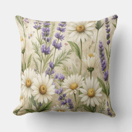 Rustic Wildflowers Pillow & Mug - Lavender Sage Fl クッション