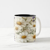 Rustic Wildflowers Pillow & Mug - Lavender Sage Fl ツートーンマグカップ (正面右)