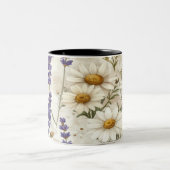 Rustic Wildflowers Pillow & Mug - Lavender Sage Fl ツートーンマグカップ (中央)
