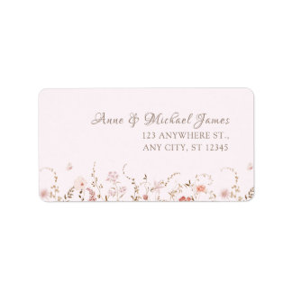 Rustic Wildflowers with Photo Boho Country Floral ラベル