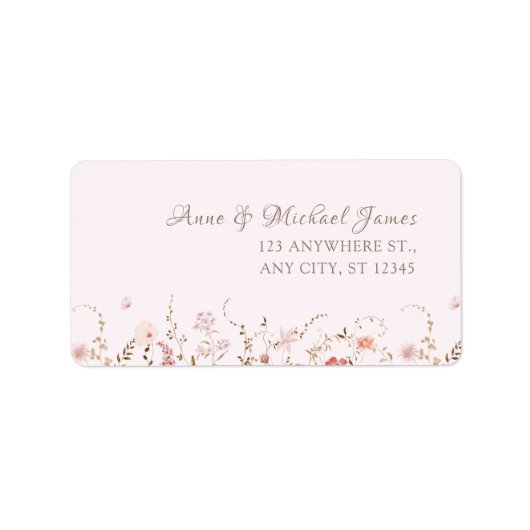 Rustic Wildflowers with Photo Boho Country Floral ラベル (正面)