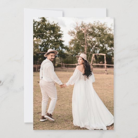 Rustic Wildflowers with Photo Boho Country Floral 招待状 (裏面)