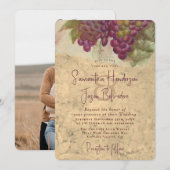 Rustic Wine Country Wedding Couples Photo 招待状 (正面/裏面)