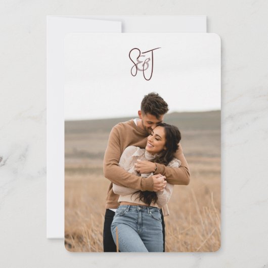 Rustic Wine Country Wedding Couples Photo 招待状 (裏面)