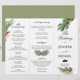 Rustic Winter Berry Pine Greenery Wedding