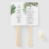 Rustic Winter Berry Pine Greenery Wedding ハンドファン (正面&裏面)