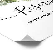 Rustic Winter Berry Pine Greenery Wedding ポスター (角)