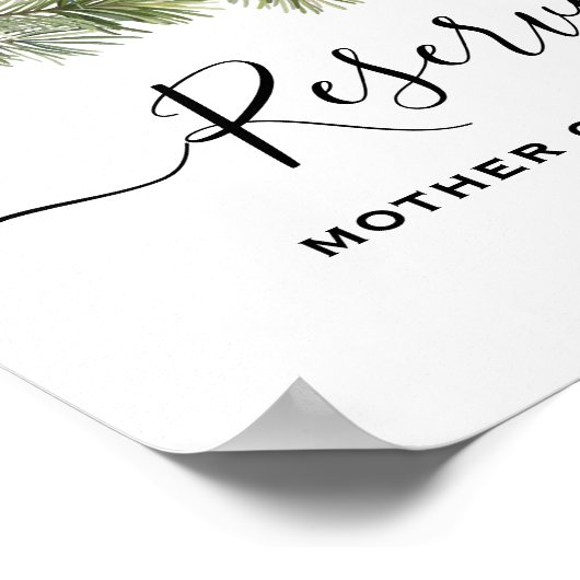 Rustic Winter Berry Pine Greenery Wedding ポスター (角)