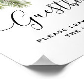 Rustic Winter Berry Pine Greenery Wedding ポスター (角)