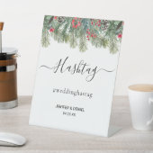 Rustic Winter Berry Pine Greenery Wedding 台座サイン (インサイチュ)