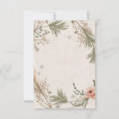 Rustic Winter Boho RSVP Card with Pine Branches サンキューカード (裏面)