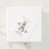 Rustic Winter Bunny Ice Skate Baby Shower フェイバータグ (インサイチュ)