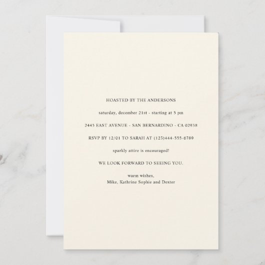 Rustic Winter Christmas Photo Party Invitation 招待状 (裏面)