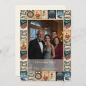 Rustic Winter Christmas Photo Party Invitation 招待状 (正面/裏面)