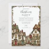 Rustic Winter Cottage Christmas 招待状 (正面)