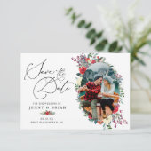 Rustic Winter Floral | フォト セーブ・ザ・デート (スタンド正面)