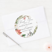 Rustic Winter Floral | 結婚式のお礼 ラウンドシール (封筒)