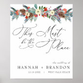 Rustic Winter Floral | Modern Wedding Welcome ポスター (正面)